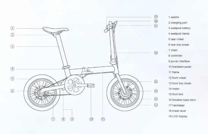 200 - 250w bicicleta elétrica dobrável, estrutura compacta da bicicleta elétrica sem escova de 16 polegadas