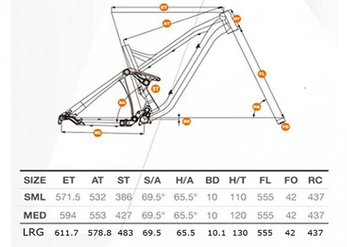 Quadro em declive da bicicleta do peso leve, Freeride/quadro de Enduro Mtb com logotipo feito sob encomenda