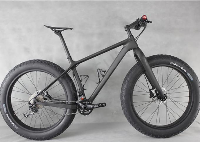 Pintura personalizada da bicicleta da fibra do carbono quadro gordo completo preto para a bicicleta da neve